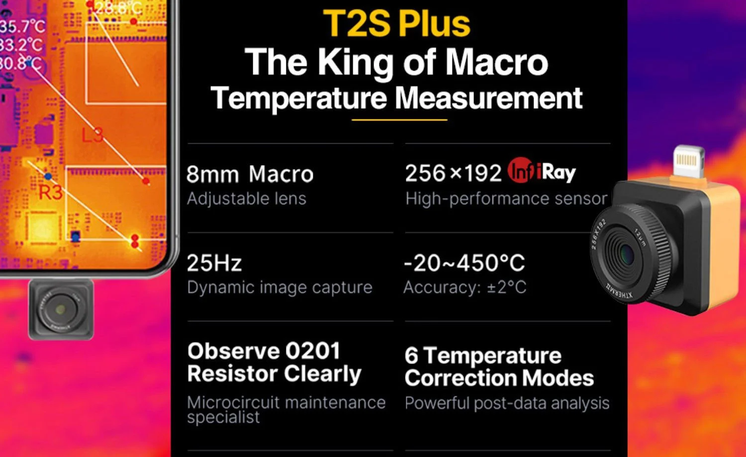 03 T2S PLUS roi de la mesure de la température macro